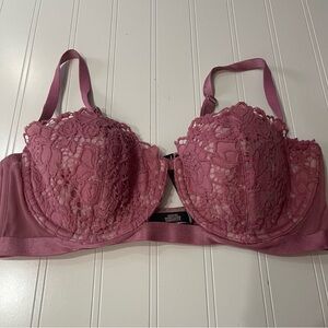 Victoria's Secret VERY SEXY 34D Lined Balconet Lace Mauve Pink Underwire Bra